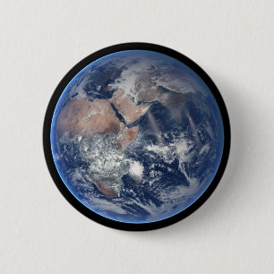 Het oostelijk halfrond op planeet Aarde. Ronde Button 5,7 Cm