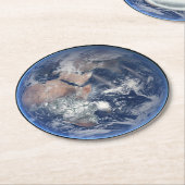Het oostelijk halfrond op planeet Aarde. Ronde Kartonnen Onderzetter (Gebogen)