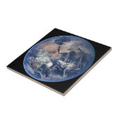 Het oostelijk halfrond op planeet Aarde. Tegeltje (Zijkant)