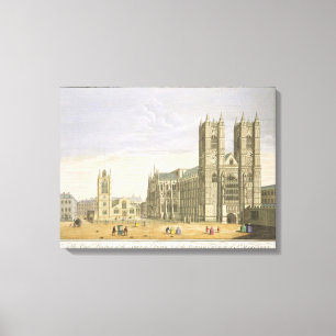 Het oostelijk perspectief van de Abbey van St. Pet Canvas Afdruk