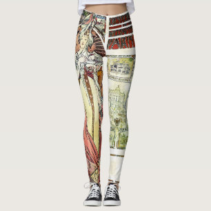 Het Oostenrijkse Paviljoen van Alfons Mucha 1900 Leggings