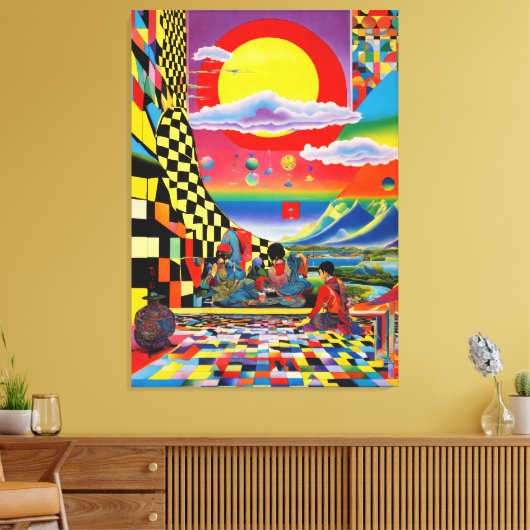 Het Oosterse Dreamscape van Escher Canvas Afdruk (Insitu (Woonkamer))