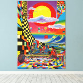 Het Oosterse Dreamscape van Escher Canvas Afdruk (Insitu (Houten vloer))