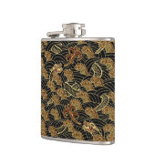 Het oosterse Patroon van de Draak van het Zee Heupfles (Links)