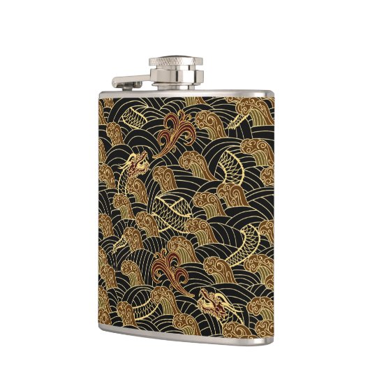 Het oosterse Patroon van de Draak van het Zee Heupfles (Links)