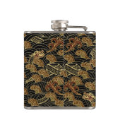 Het oosterse Patroon van de Draak van het Zee Heupfles (Achterkant)