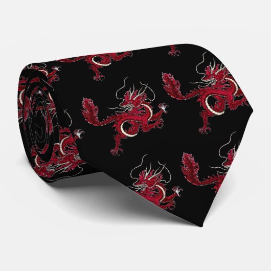 Het Oosterse Rode Stropdas van de draak (Opgerold)