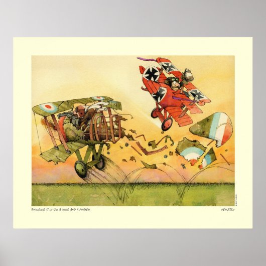 Het op een vleugel en een gebed zetten poster (Voorkant)