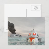 Het op zee Briefkaart van de Neerstorting van de (Voorkant / Achterkant)