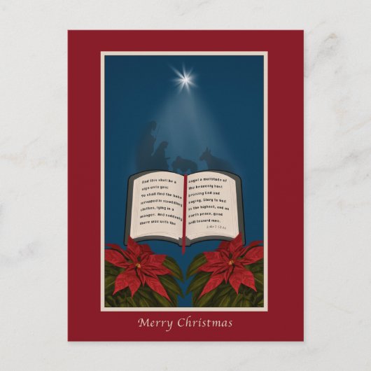 Het open Bericht van Kerstmis van de Bijbel Feestdagenkaart (Voorkant)