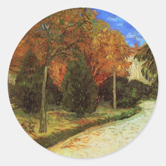 Het openbare park in Arles door Vincent van Gogh Ronde Sticker (Voorkant)
