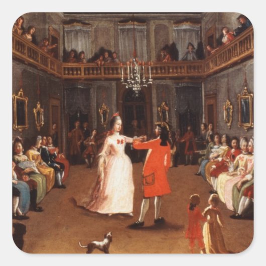 Het openen van de Ball Vierkante Sticker (Voorkant)