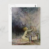 Het openen van de  kunstpostkaart van Pandora Briefkaart (Voorkant / Achterkant)