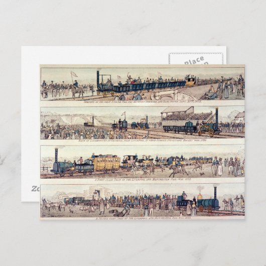 Het openen van Stockton en Darlington Briefkaart (Voorkant / Achterkant)