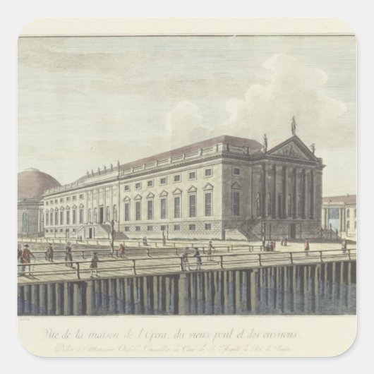 Het Opera House in Berlijn Vierkante Sticker (Voorkant)