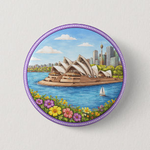 Het Operahuis van Sydney Ronde Button 5,7 Cm