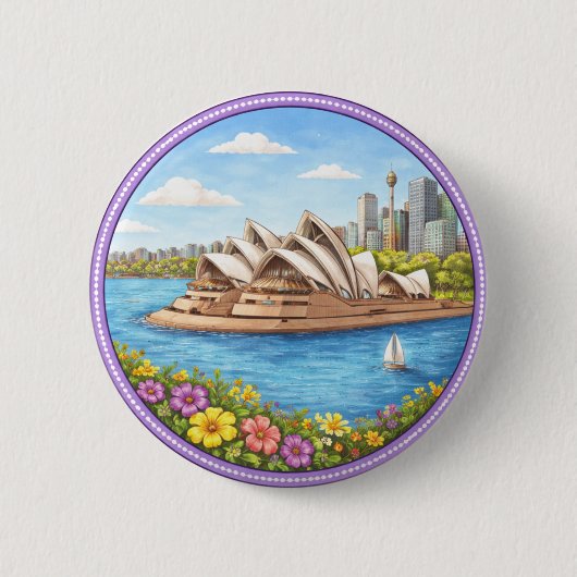 Het Operahuis van Sydney Ronde Button 5,7 Cm (Voorkant)