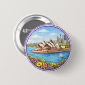 Het Operahuis van Sydney Ronde Button 5,7 Cm (Voorkant /achterkant)