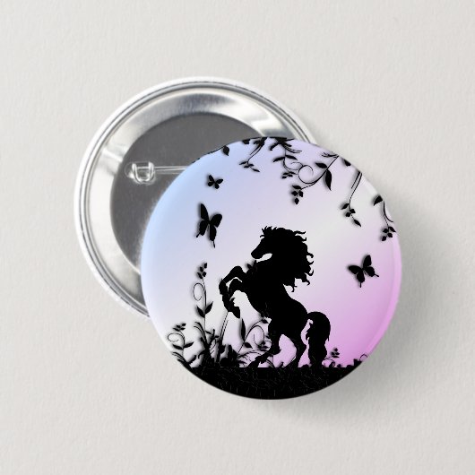 Het opfokken van Black Stallion Ronde Button 5,7 Cm (Voorkant /achterkant)