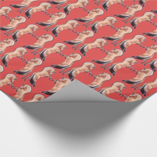 Het opfokken van Noors Fjord Paardenpakpapier Cadeaupapier (Hoek)