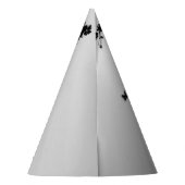 Het opfokken van Zwarte Stallion / Horse op Zilver Feesthoedjes (Achterkant)