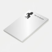 Het opfokken van Zwarte Stallion / Horse op zilver Post-it® Notes (Schuin)
