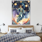 Het opgehangen man Tarot schilderij geïnspireerd Canvas Afdruk (Insitu (Slaapkamer))