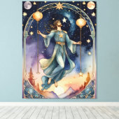 Het opgehangen man Tarot schilderij geïnspireerd Canvas Afdruk (Insitu (Houten vloer))