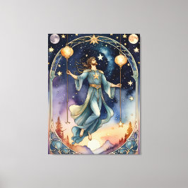 Het opgehangen man Tarot schilderij geïnspireerd Canvas Afdruk