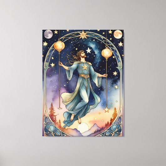 Het opgehangen man Tarot schilderij geïnspireerd Canvas Afdruk (Voorkant)