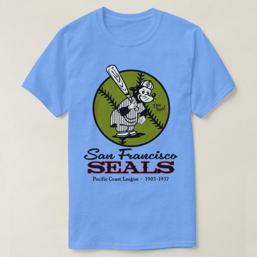 Het opgeheven Baseball van San Francisco Seals PCL T-shirt (Design voorkant)