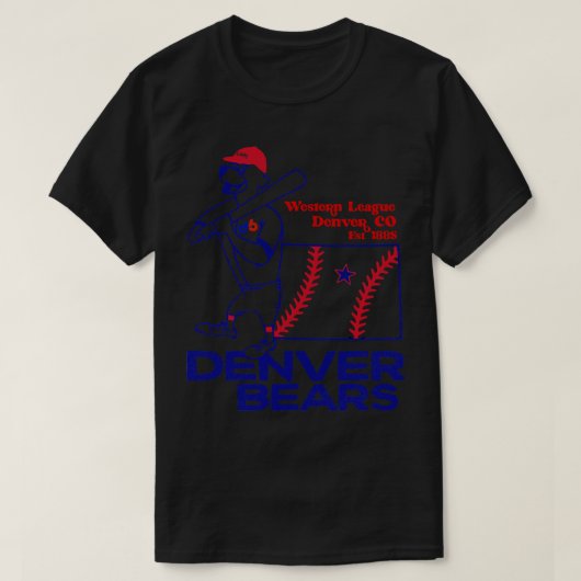 Het opgeheven Denver Beren League Baseball Team T-shirt (Design voorkant)