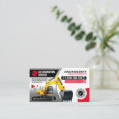 Het opgraven, Land het ontruimen, Bouw, bulldozer Visitekaartje (Staand voorkant)