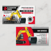 Het opgraven, Land het ontruimen, Bouw, bulldozer Visitekaartje (Voorkant / Achterkant)