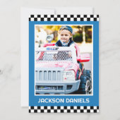 Het opgroeien twee Snelle blauwe auto van de Ras 2 Kaart (Achterkant)