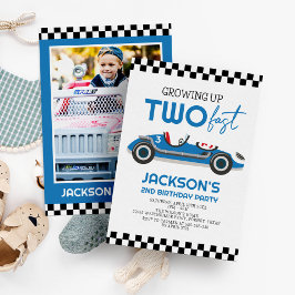 Het opgroeien twee Snelle blauwe auto van de Ras 2 Kaart