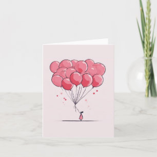 Het opheffen van Ballonnen Schattigee Valentijnsda Bedankkaart
