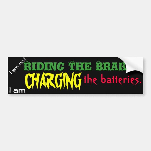 Het opladen van de batterijen bumpersticker (Voorkant)