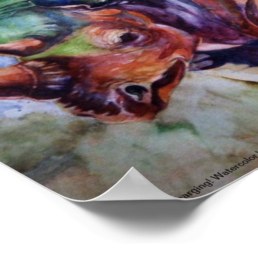 Het opladen van Rhino-Keep Charging. Poster (Hoek)