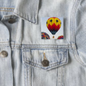 Het oplaten van hete luchtballonnen vierkante button 5,1 cm (In situ)