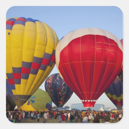 Het oplaten van hete luchtballonnen vierkante sticker (Voorkant)