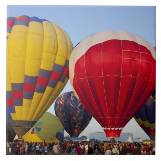 Het oplaten van heteluchtballonnen tegeltje (Voorkant)