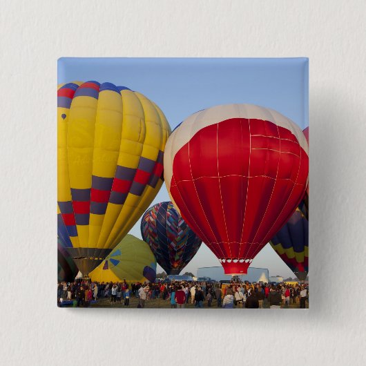 Het oplaten van heteluchtballonnen vierkante button 5,1 cm (Voorkant)