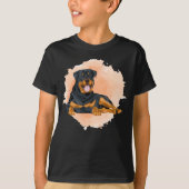 Het opnieuw axiale Hondenliefhebber Rottweiler T-shirt (Voorkant)