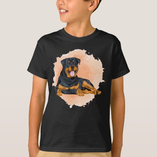 Het opnieuw axiale Hondenliefhebber Rottweiler T-shirt (Voorkant)