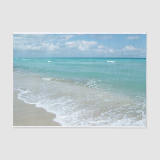 Het opnieuw plaatsen van de Blauwe Beach Ocean Lan Tissuepapier (Voorkant)