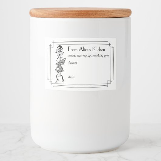 Het oproeren van iets goede voedseletiketten voedselcontainer etiket (Voorkant)