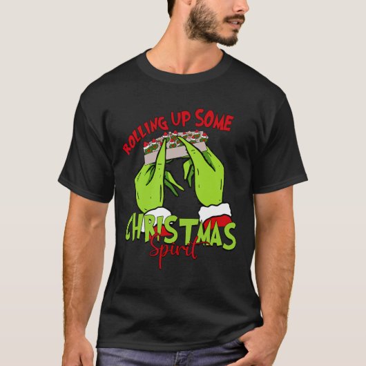 Het oprollen van een aantal Christmas Spirit Kerst T-shirt (Voorkant)