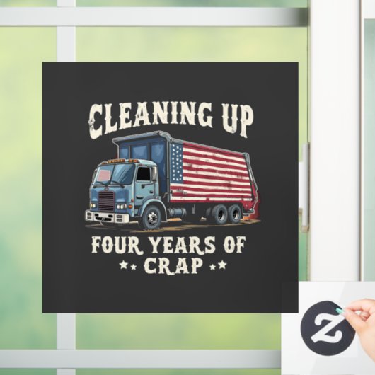 Het opruimen van jullie 4 jaar Trump-rommel inaugu Raamsticker (Huis)