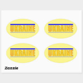 Het opschrift Oekraïne Ovale Sticker (Vel)